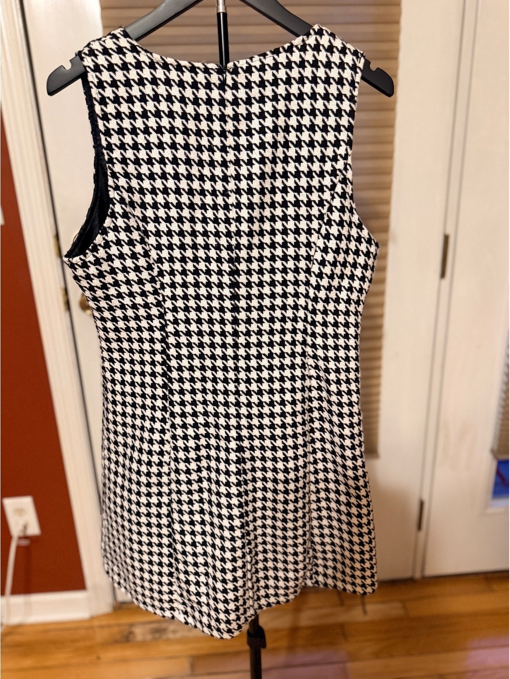 SHEIN Black and White Houndstooth Sleeveless Dress Size L US 8/10 - Picture 6 of 8